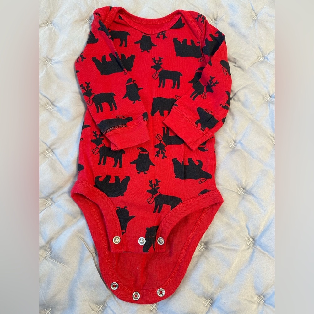 Winter Animal Long-Sleeve Baby One-Piece